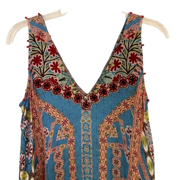 Anthropologie Hemant & Nandita Zarna Maxi Dress Teal S - Picture 12 of 15